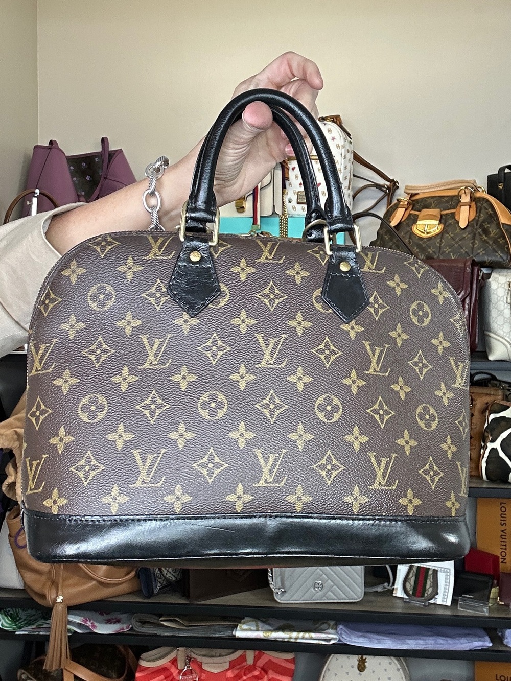 Louis Vuitton Monogram Alma Handbag - Brown/Black PM FL0091 with COA - Picture 3 of 9